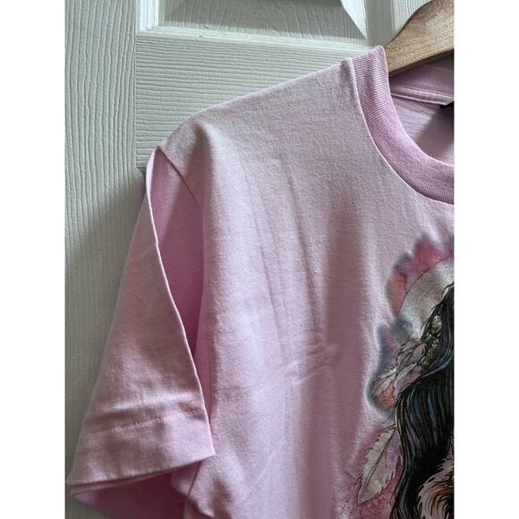 Fruit of the Loom Best Jan Taylor Native American Woman Wolf Print Tee Medium - Picture 4 of 10